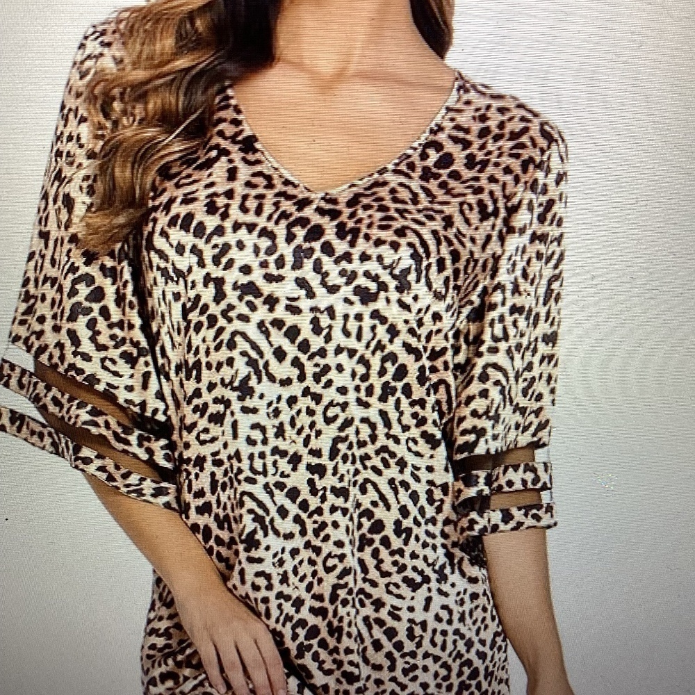 Lounge & Sleep Dress ( Size: X- Large) (/Color: Leopard )